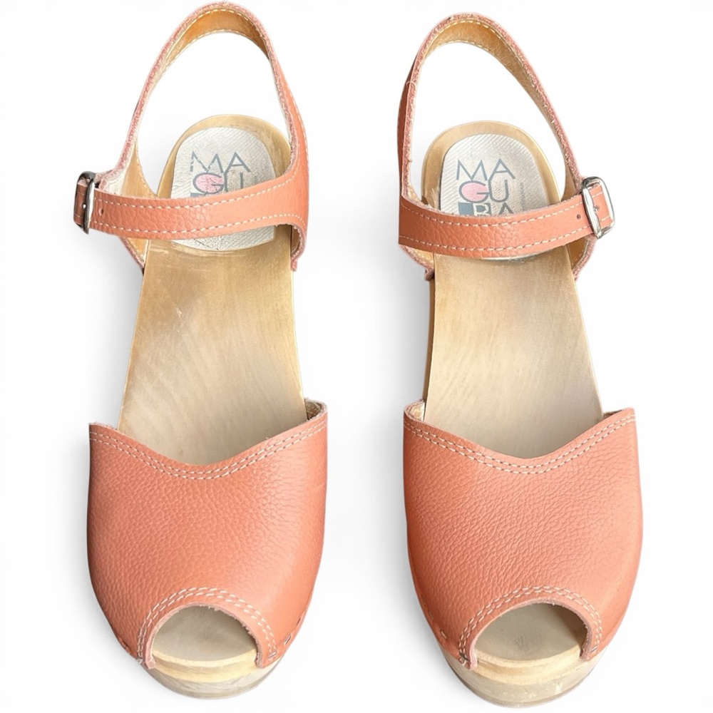Maguba Bologna Peep Toe High Heeled Clog Women 39 US 8.5 -9